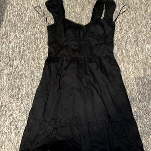 Hollister Black Ruffled Tiered Dress Size Regular Small Stretch